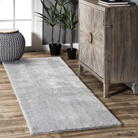 Nuloom Loni Solid Machine Washable Shag Area Rug 2ft 6in x 10ft BIVD01G-26010